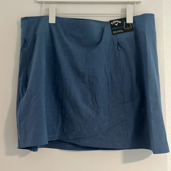Callaway Golf Womens 16" Heather Perforated Golf Skort Blue Horizon Size XL. NWT